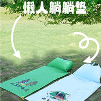 Outdoor Waterproof Beach Mat with Inflatable Pillow, Foldable Camping Picnic Blanket