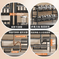 Adjustable Under-Sink Pot and Pan Organizer Rack for Kitchen Cabinets