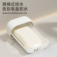 Portable Travel Soap Dish with Lid and Drain for Bar Soap, Japanese Style