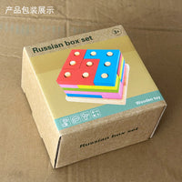 Geometric Shape Stacker Puzzle Wooden Blocks for Kids Early Education