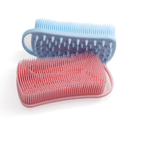 Silicone Double-Sided Bath and Shampoo Brush with Hanging Hook