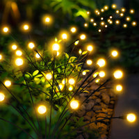 Solar Firefly Ground Plug String Lights LED Outdoor Decorative Garden Wind-Activated Lawn Lights