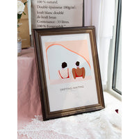 American Walnut European Style Large Picture Frame Wall Mount for Photos and Art