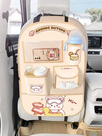 Car Seat Back Protector with Storage Pockets, Anti-Kick Mat for Kids, Universal Fit