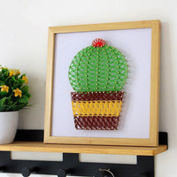 Cactus String Art DIY Kit with Yarn and Nails for Home Decor