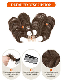Curly Hair Bun Extension with Bendable Metal Wire Comb for Women