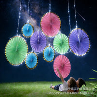 2026 New Year Decorative Paper Fan Flower Set for Holiday and Classroom Decor