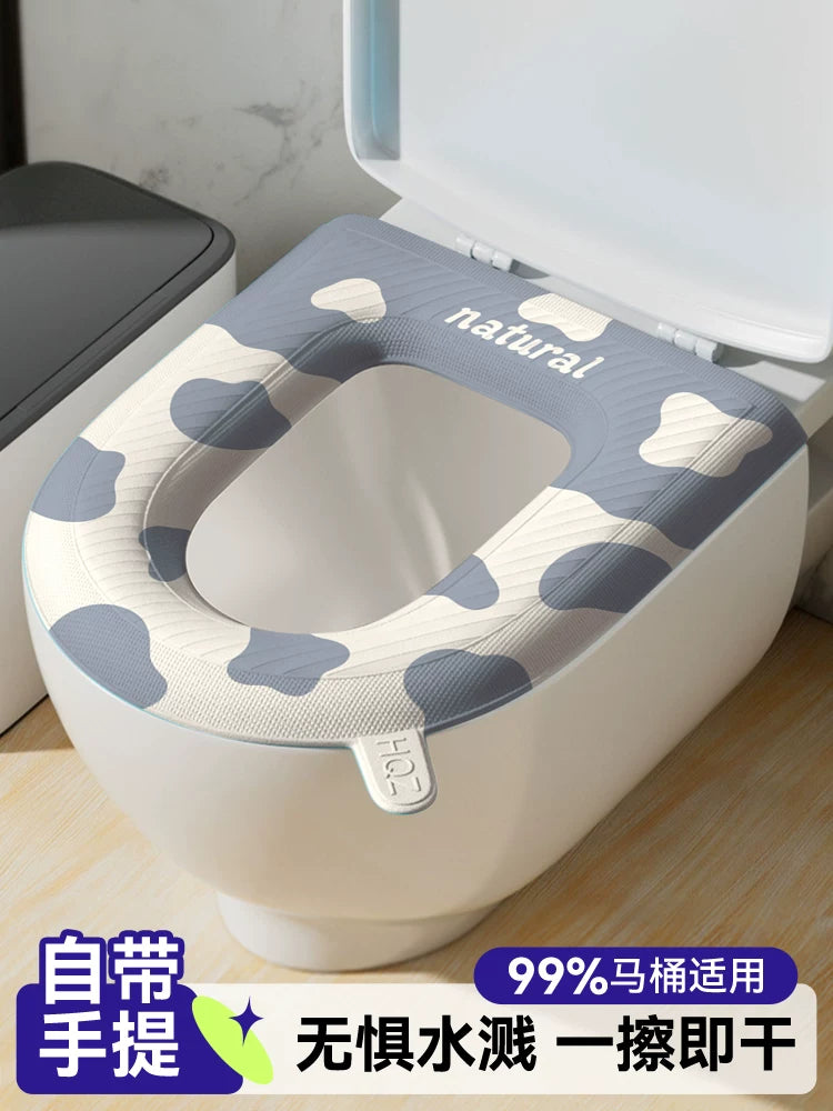 Highly Foamed EVA Waterproof Toilet Seat Cushion, Washable & Wipeable Household Toilet Cover for All Seasons