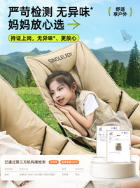 Folding Outdoor Camping Recliner Chair with High Back, Portable Moon Chair, Heavy Duty Support