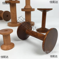 Solid Wood Vintage Thread Spool Household Nostalgic Wooden Bobbin Handmade Accessory Winding Wheel Cross Stitch Storage Organizer