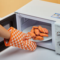 Heat Resistant Oven Mitts for Baking Grilling - Thickened Cotton Kitchen Gloves