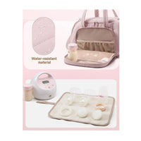 Quilted Breast Pump and Bottle Cooler Bag with Insulated Compartment
