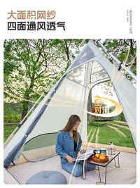 Northland Automatic Pop-Up Cotton Canvas Pyramid Tent for Outdoor Camping, Waterproof & Sun Protection