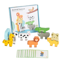 Wooden Animal Stacking Blocks for Kids, Educational Balancing Game, Early Learning Toy for Hand-Eye Coordination