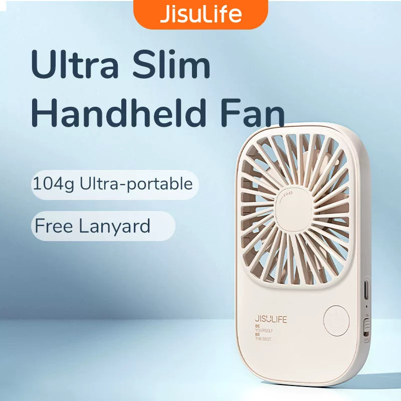 JISULIFE Portable USB Handheld Mini Fan with Lanyard and Desk Stand