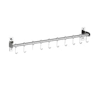 Stainless Steel Kitchen Wall-Mounted Organizer Rack with Hooks and Knife Holder, No-Drill Installation