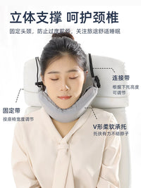 Travel Neck Pillow for Airplane Train Car - Side Sleeping Head Support for Long Journeys
