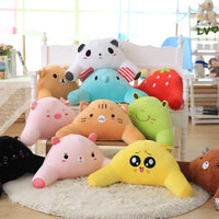 Cute Animal Cartoon Memory Foam Lumbar Support and U-shaped Neck Pillow for Office and Travel