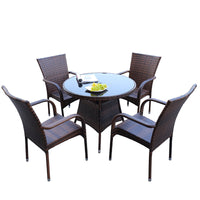 Outdoor Rattan Wicker Patio Furniture Set with Table and Chairs