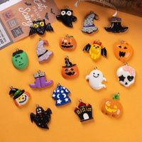 Halloween Resin Pendant Set - Pumpkin Skull Ghost DIY Charms for Spooky Decor