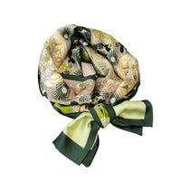 Women's Versatile Jungle Print Faux Silk Scarf Long Narrow Ribbon for Bags and Neck