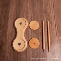 Wooden Thread Spool Holder Yarn Storage Rack Multi-purpose Kitchen Paper Towel Roll Holder Solid Wood Organizer