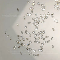 Mini Flat-Back Zircon Nail Art Rhinestones - 5A High-Quality Silver White Micro Zircon Eye-Shaped Nail Decorations