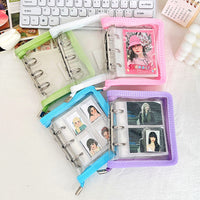Mini Transparent 3-Hole Zipper Binder Notebook for Journaling and Collectibles