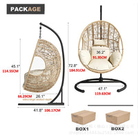 Outdoor Detachable Wicker Hanging Basket Chair for Patio Balcony Garden