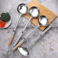 Stainless Steel Wok Spatula and Ladle Set for Commercial and Home Kitchens