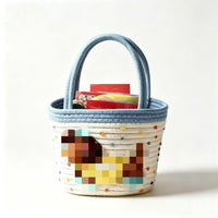 Dachshund Cotton Rope Woven Storage Basket Tote, Large Capacity Handheld Basket for Home Storage and Gifts
