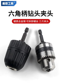 Hex Shank Drill Chuck Adapter for Electric Screwdrivers and Impact Drivers, Keyless and Keyed Options