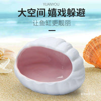 Aquarium Ceramic Shell Hideaway for Fish and Shrimp Breeding and Rest