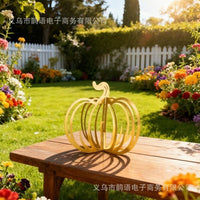 Thanksgiving Metal Pumpkin Autumn Outdoor Decor Halloween Tabletop Party Ornament Iron Art