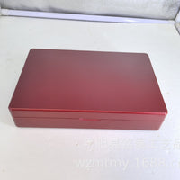 Wooden Display Case for Medals and Jewelry, Matte Red Finish