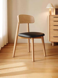 Nordic Solid Wood Dining Chair with Upholstered Backrest for Home and Restaurant