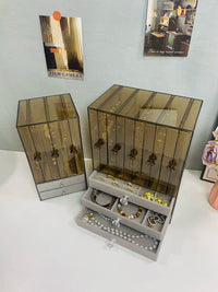 Large Capacity Jewelry Box Organizer with Display Stand for Earrings Necklaces Bracelets
