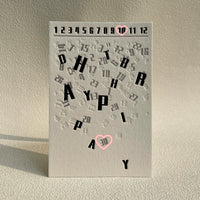 Letterpress Birthday Greeting Card, Handwritten Simple Ins Style Romantic Blessing Card, Gift for Friends, Business