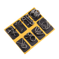 Classic Luban Lock and Nine-Link Puzzle Set - Brain Teaser Educational Toy for Kids and Adults