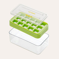 Stackable Silicone Ice Cube Tray with Lid and Storage Bin, Easy Release Ice Maker Mold for Home Bar