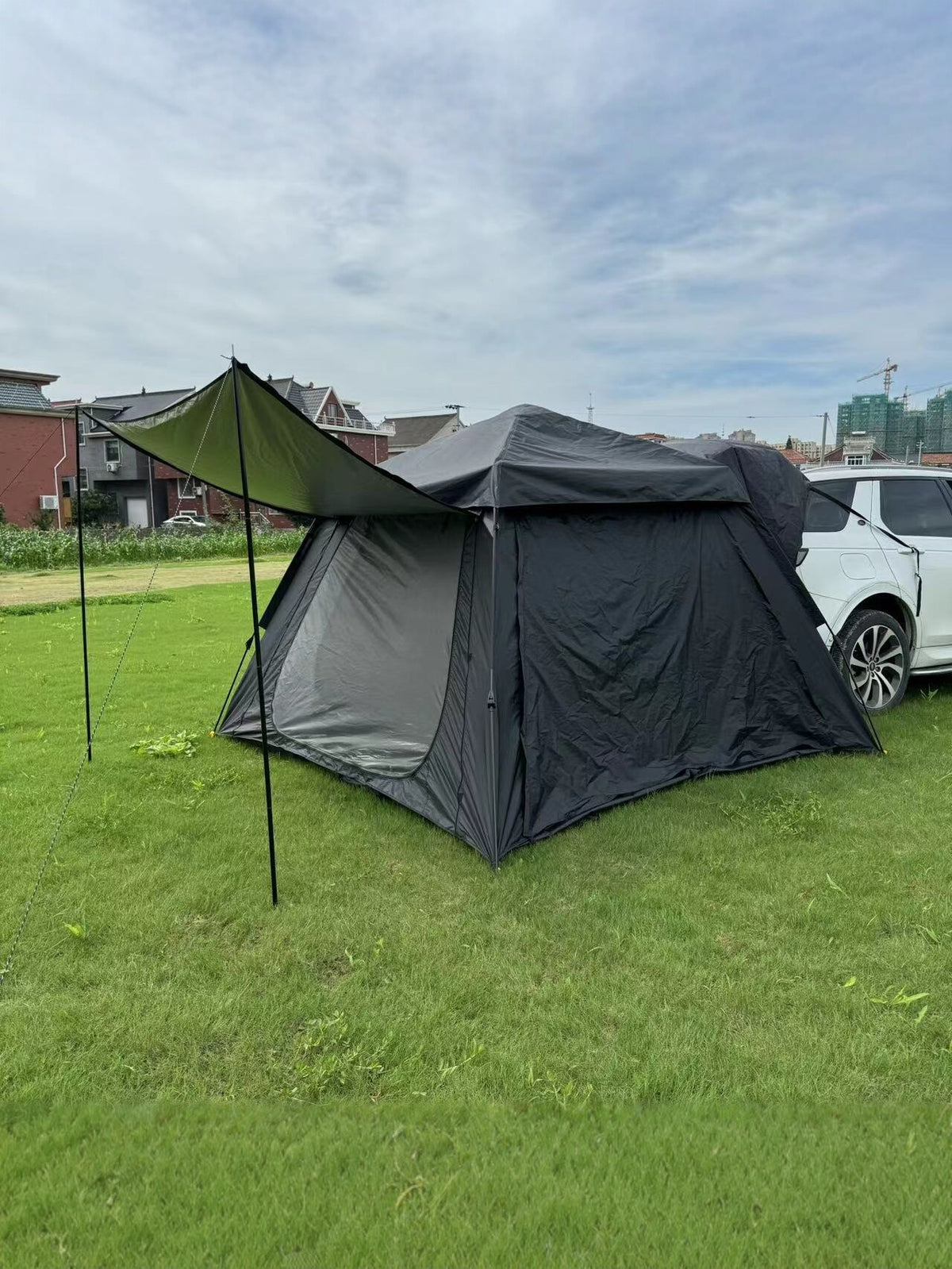 Automatic Pop-Up Car Tailgate Tent for Camping, Sunshade, Rainproof, Mosquito Net, Double Layer Oxford Cloth
