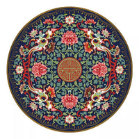 Round Chinese Style Area Rug for Study, Office Chair, Gaming Chair, or Bedroom