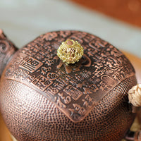 Handcrafted Copper Teapot for Brewing and Boiling Water, Vintage Style Kettle for Kung Fu Tea, Outdoor and Home Use