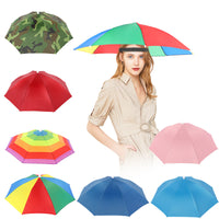 Hands-Free Head-Mounted Umbrella Hat for Sun and Rain Protection