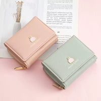 Korean Style Cartoon Tri-fold Wallet for Girls, Cute Student Card Holder Coin Purse