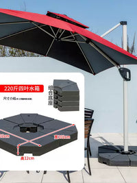 Outdoor Patio Umbrella Base with Wheels, Water/Sand Filled Heavy Duty Stand for Cantilever & Market Umbrellas