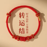 Handwoven Red String Bracelet with Auspicious Knots for Couples