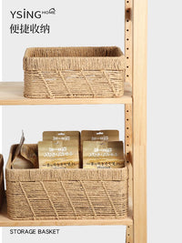 Handwoven Storage Basket for Home Organization, Desktop Sundries, and Clothing Storage