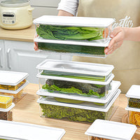Stackable Refrigerator Storage Bins with Lids - Clear Food Organizer for Fridge and Pantry
