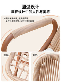 Foldable Rattan Patio Lounge Chair with Adjustable Backrest for Outdoor Garden Balcony